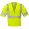 Ironwear X-Back Polyester Mesh Safety Vest Class 3 w/ Zipper & Radio Clips (Lime/4X-Large) 1294-LZ-RD-X-4XL